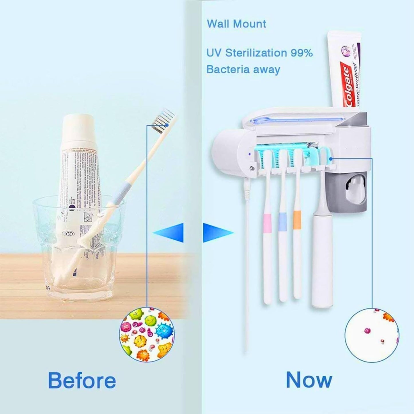 UV Toothbrush Sterilizer Holder